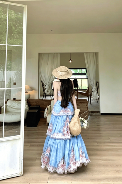 Women's Printed Tiered Swing Maxi Dress（Buy 2 Free Shipping）