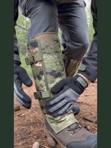 Outdoor walking with calf gaiters