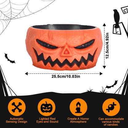 Animated Skeleton Hand Halloween Candy Bowl with Lights & Sound - 7