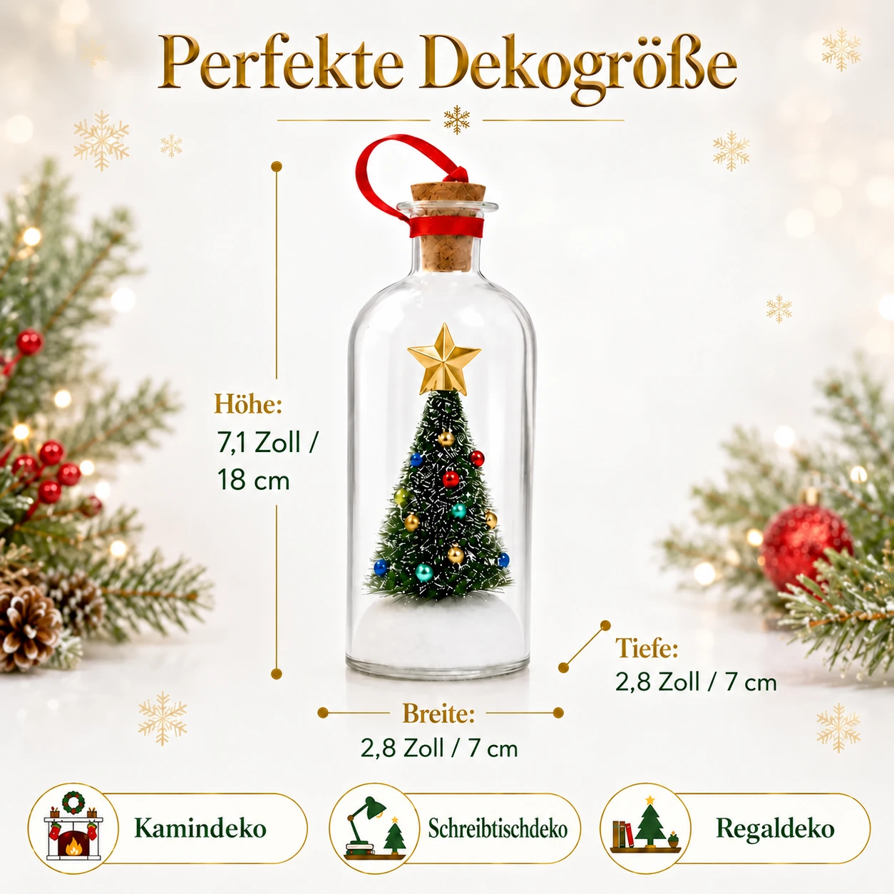 Weihnachtsbaum-Erinnerungsflasche mit Sprachaufnahme – Geschenk mit persönlicher Sprachnachricht