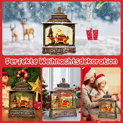 Musikalische Weihnachtslaterne mit wirbelndem Schnee