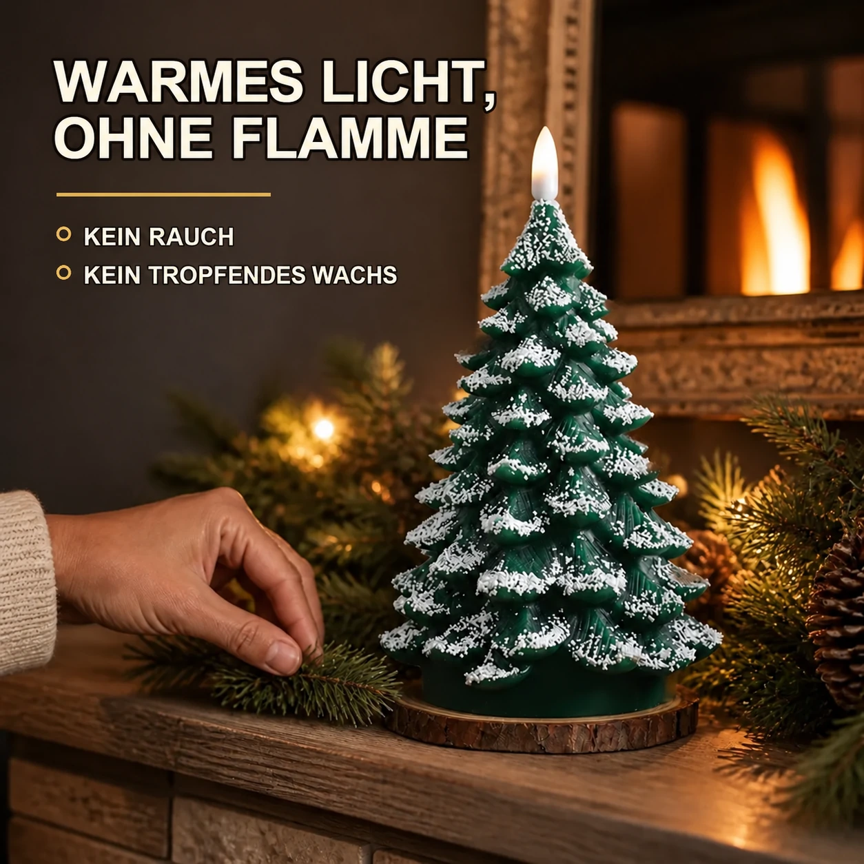 Flammenlose Weihnachtsbaum-LED-Kerze