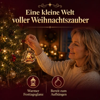 Leuchtender Weihnachts-Diorama-Anhänger – eine kleine Weihnachtswelt