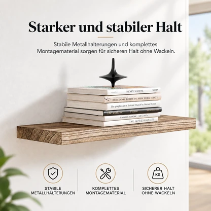Schwebendes Holzregal für Festtagsdeko – verdeckte Wandhalterung, 15,75 Zoll