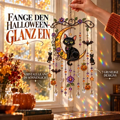Halloween-Sonnenfänger in Buntglasoptik – hängende Dekoration