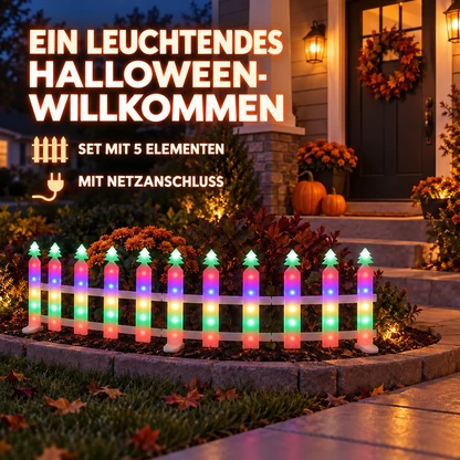 Bunte Weihnachts-Zaunbeleuchtung mit Niederspannungs-Netzanschluss – 5-teiliges Set