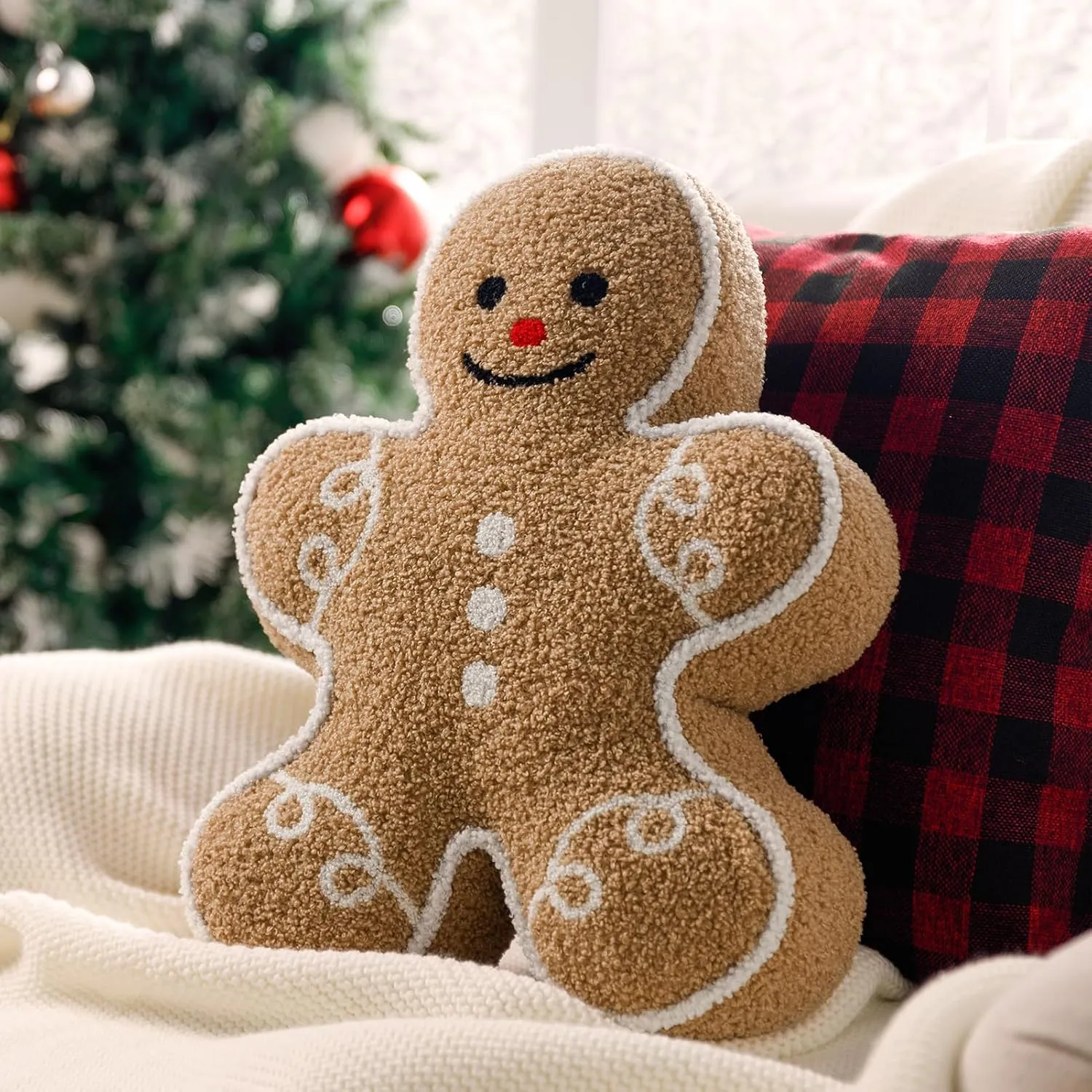 Christmas Gingerbread Man Pillow – 17.7 in