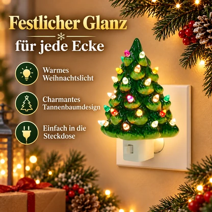 Vintage-Keramik-Weihnachtsbaum als Steckdosen-Nachtlicht