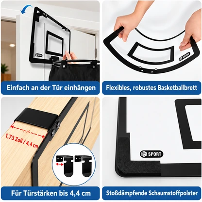 Weihnachtlicher Wäschekorb mit Basketballkorb zum Einhängen über der Tür