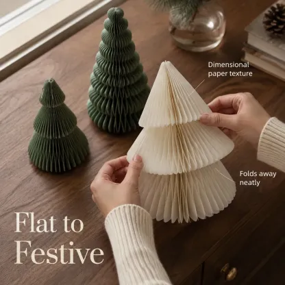 Fold-Flat Honeycomb Christmas Tree Sets