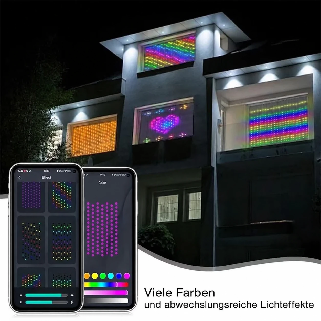Programmierbare RGB-Weihnachts-Lichtervorhänge | 400 LEDs