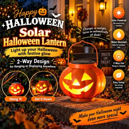 Solar Halloween Pumpkin Lantern