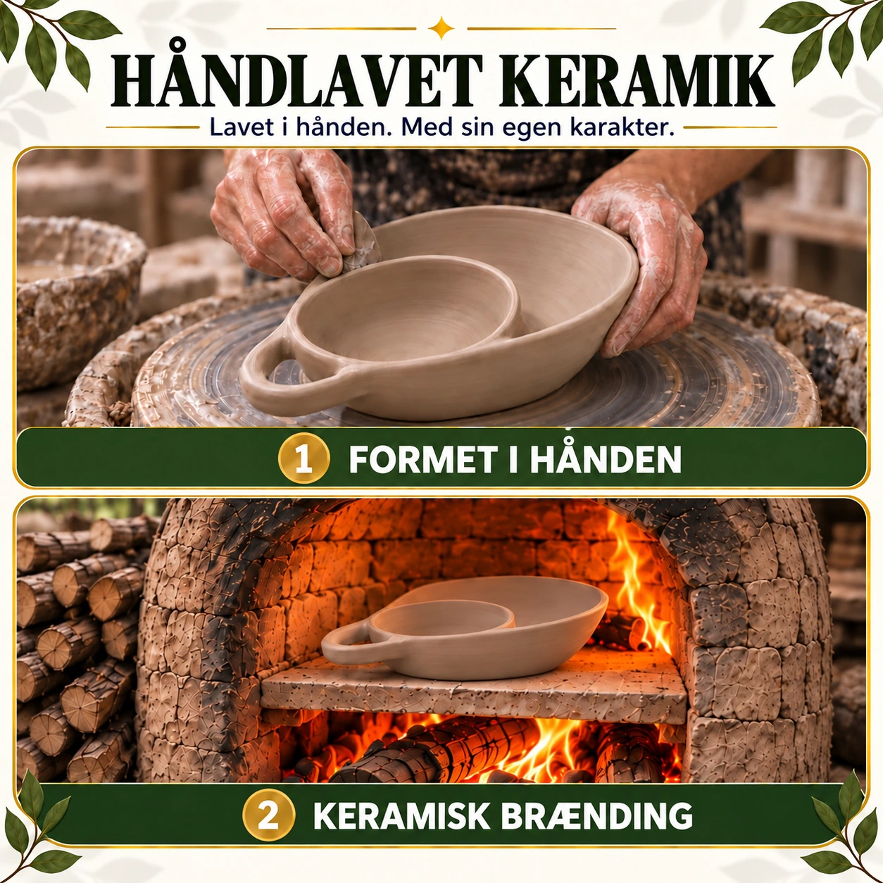 Håndlavet keramikskål med individuel glasur