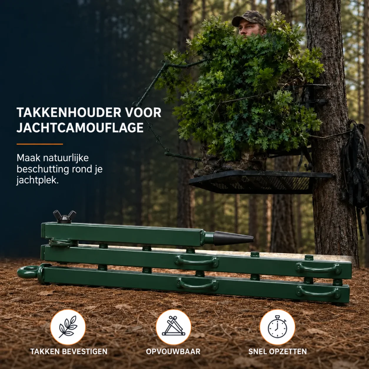Takkenhouder voor jachtcamouflage