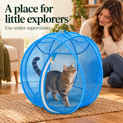 Mesh Cat Tent with Zip Opening