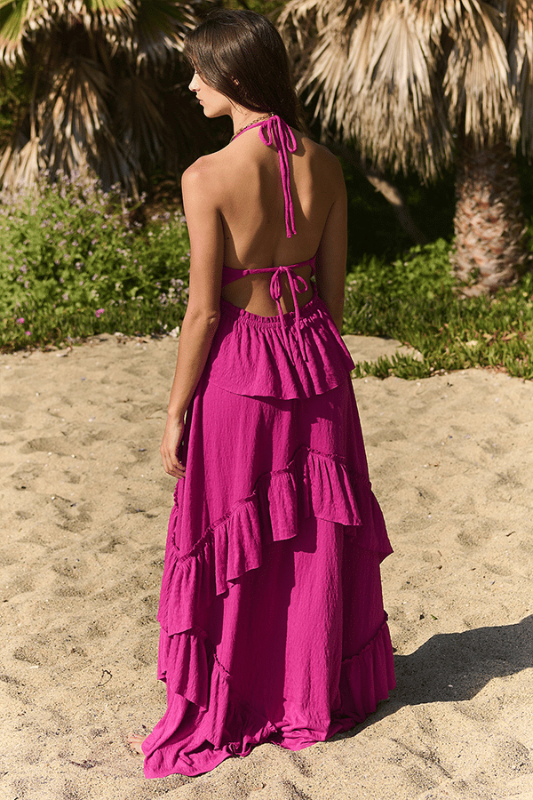 Women's Leaf-Print Backless Maxi Dress（Buy 2 Free Shipping）