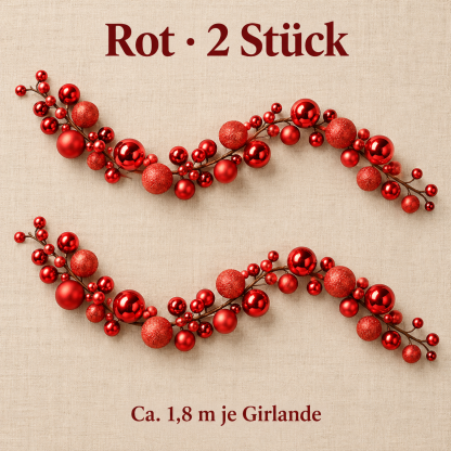 Rot · 2 Stück Kugelgirlande