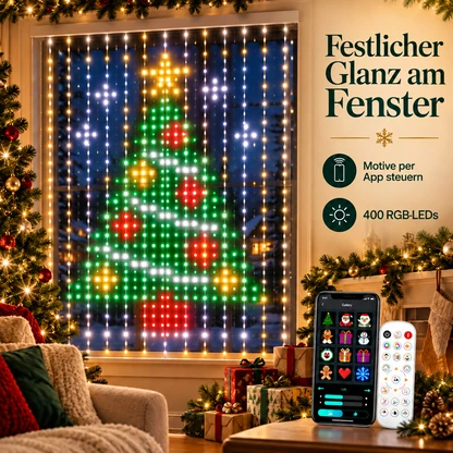Programmierbare RGB-Weihnachts-Lichtervorhänge | 400 LEDs
