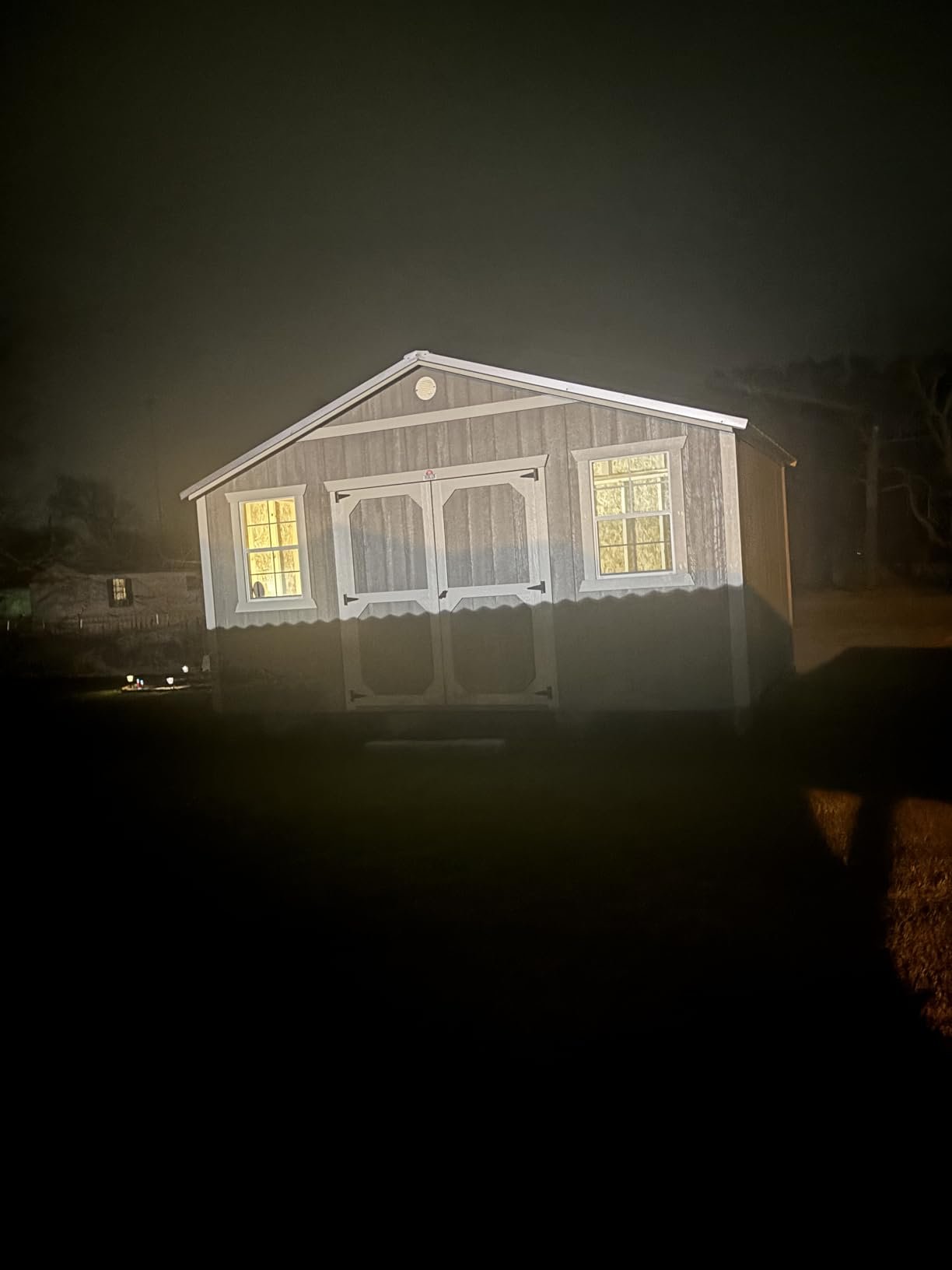 Lit my shed up that has no electricity yet!