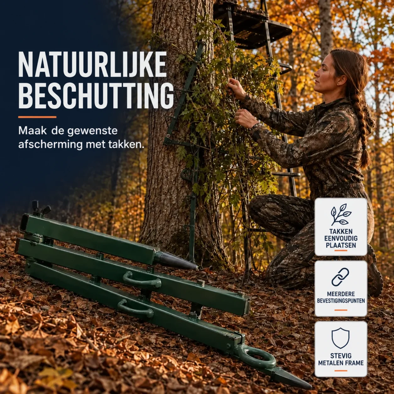 Takkenhouder voor jachtcamouflage
