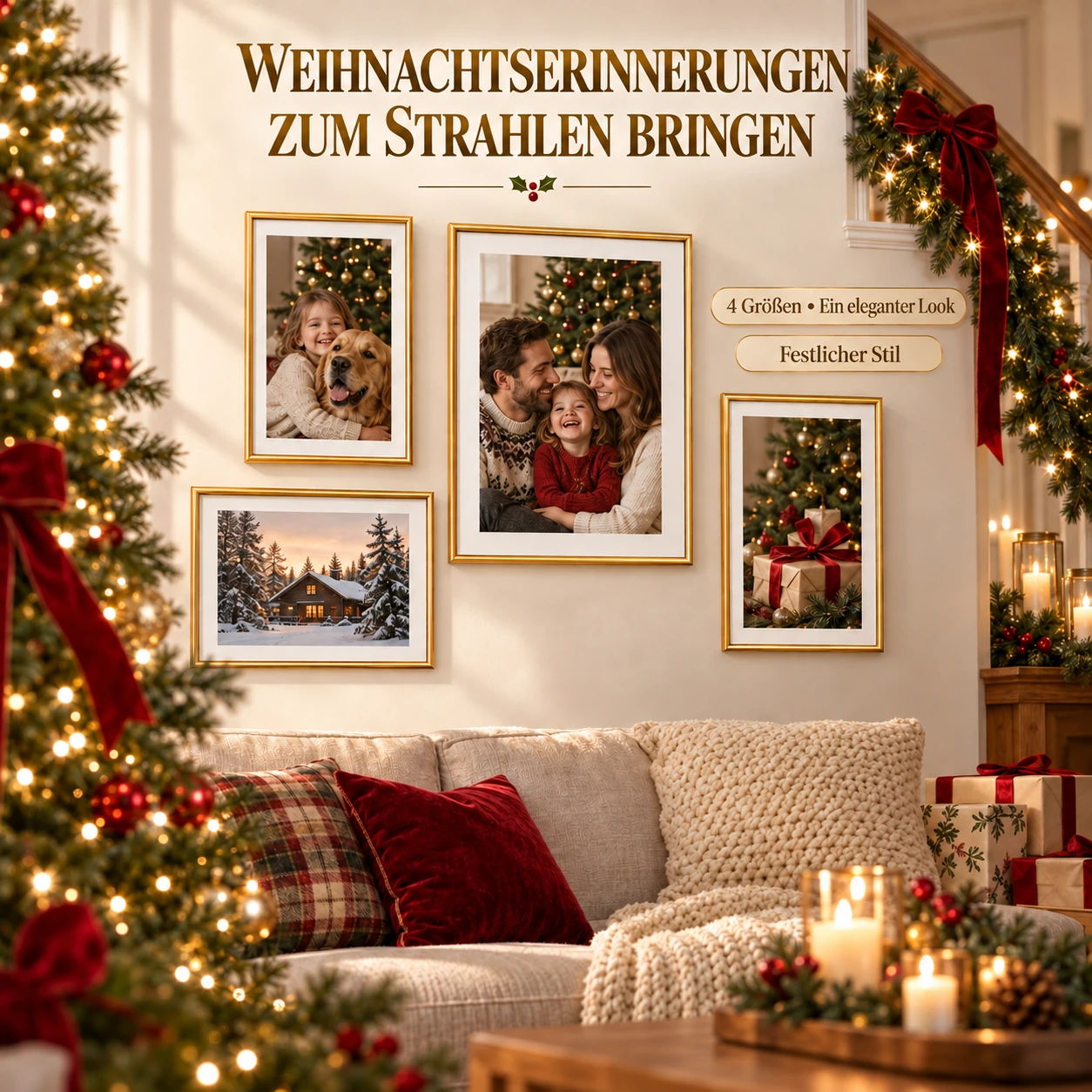 Aluminium-Bilderrahmen für die Weihnachts-Bilderwand – Titangold