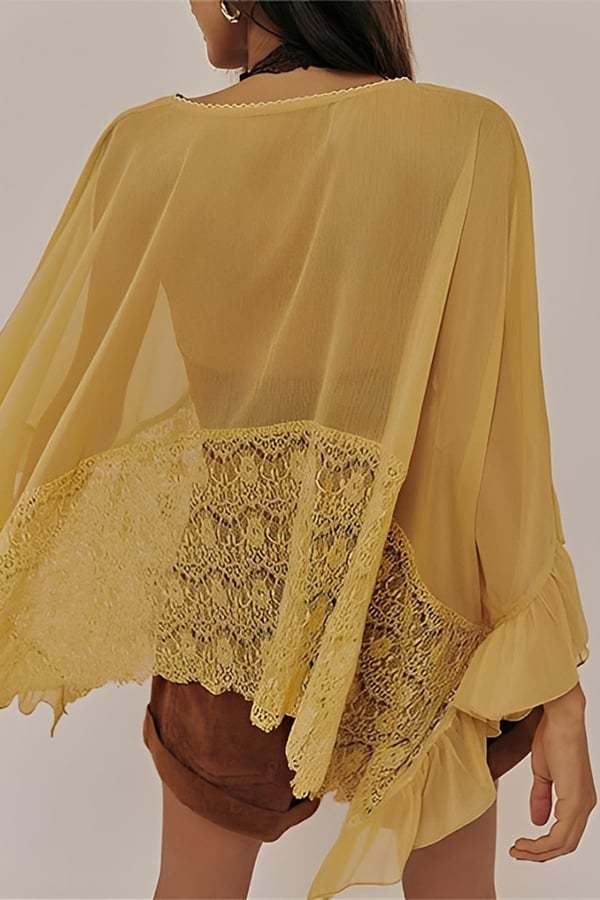 Women’s Sheer Lace Batwing Cover-Up Top（Buy 2 Free Shipping）