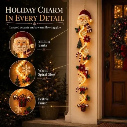 Glowing Christmas Door Hanger – Light-Up Vertical Holiday Décor