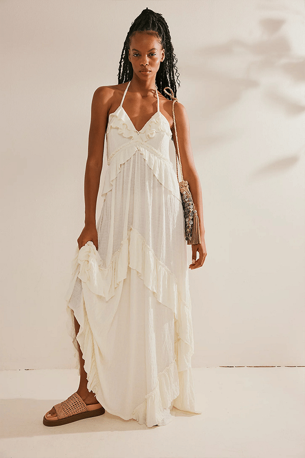 Women's Leaf-Print Backless Maxi Dress（Buy 2 Free Shipping）