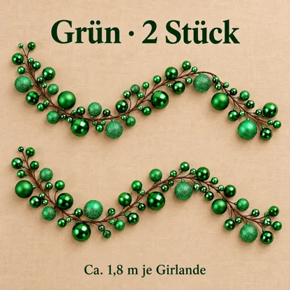 Weihnachtskugel-Girlande – ca. 1,8 m