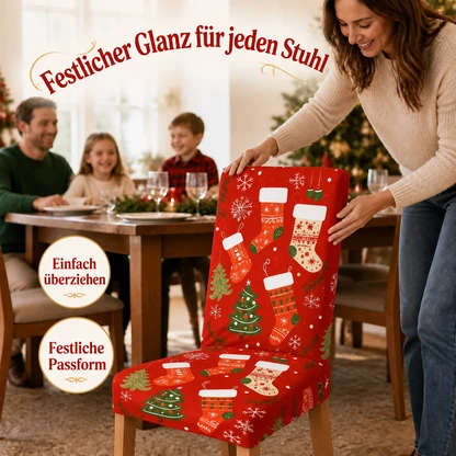 Elastische Weihnachtsbezüge für Esszimmerstühle
