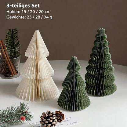 Flach faltbare Waben-Weihnachtsbaum-Sets