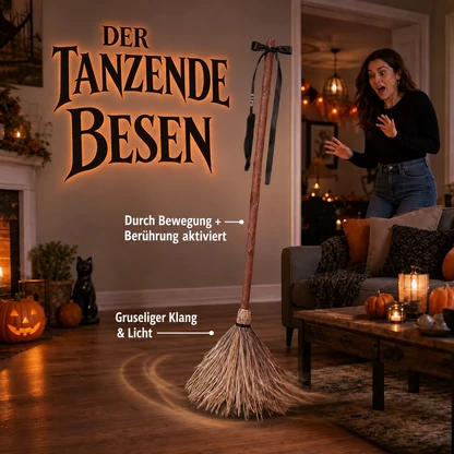 Tanzender Hexenbesen – bewegungsaktivierte Halloween-Requisite