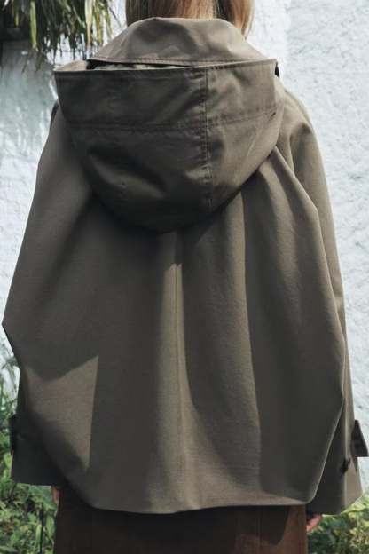 Women’s Cropped Hooded Trench Jacket (Buy 2 Free Shipping)
