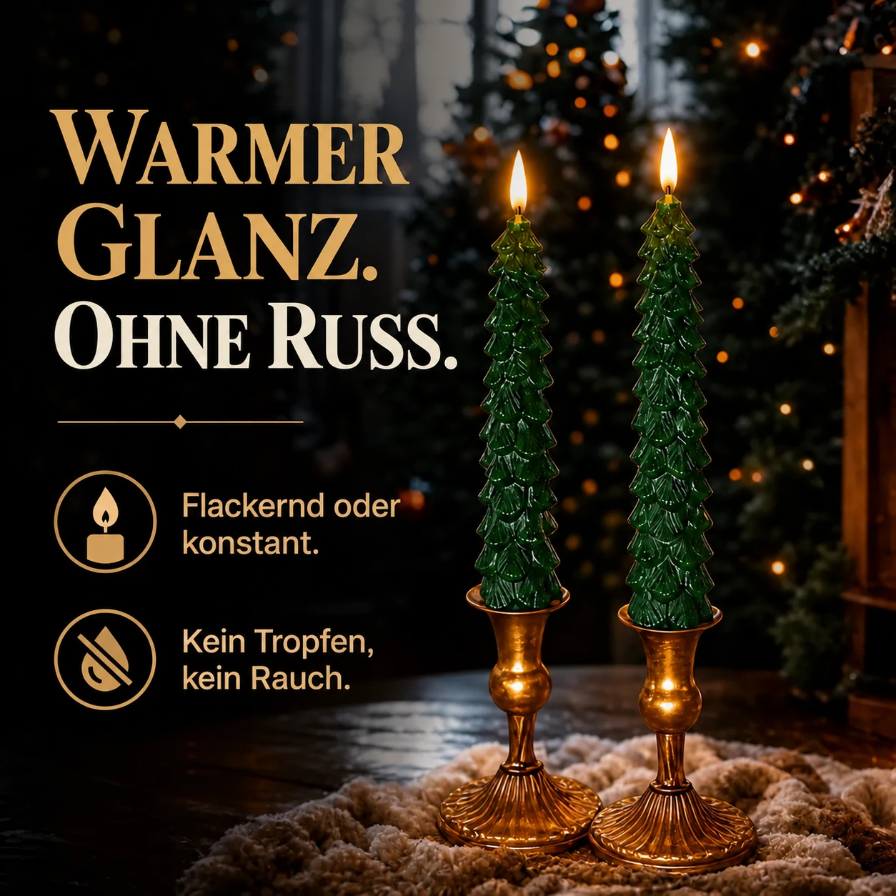 Ferngesteuerte Weihnachtsbaumkerzen aus Echtwachs – 2-teiliges Set