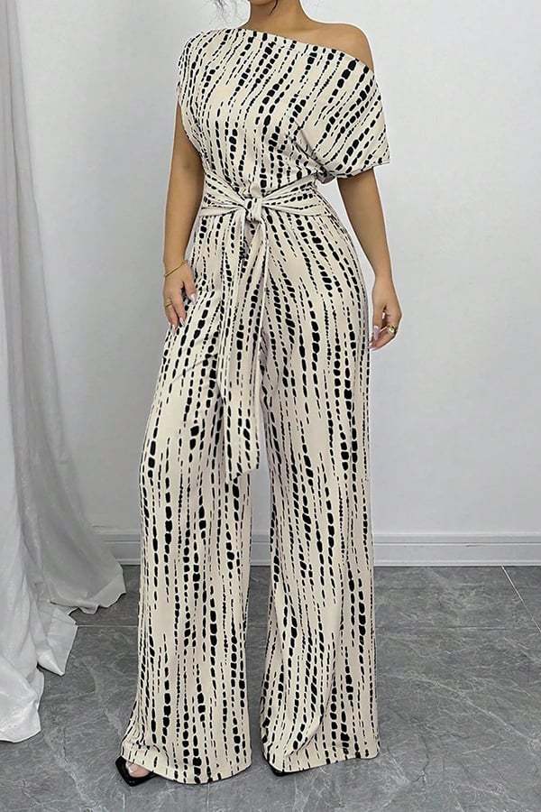 Women’s Printed Asymmetrical Wide-Leg Jumpsuit(Buy 2 Free Shipping)