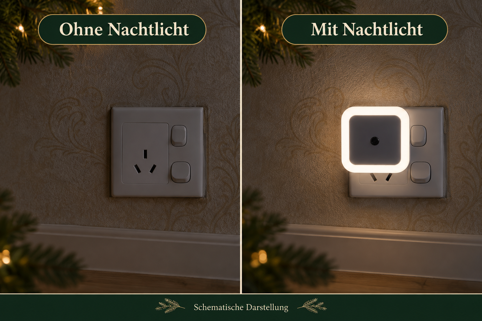Gleicher Flurbereich ohne Nachtlicht und mit lokalem Lichtpunkt