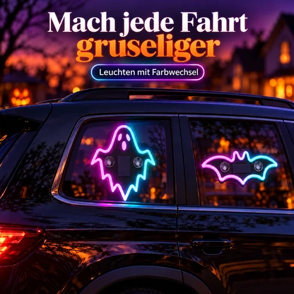 Halloween-LED-Licht mit Geist und Fledermaus fürs Autofenster