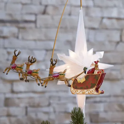 Santa’s Sleigh Animated Christmas Tree Topper