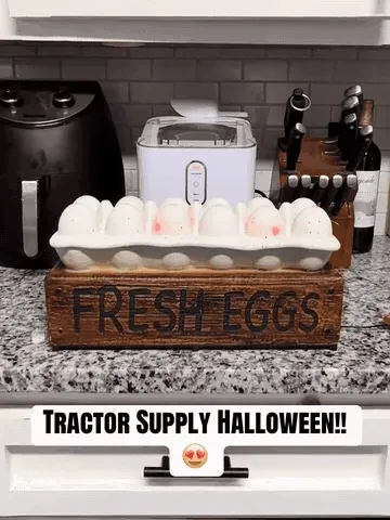 Glowing Zombie Chick Egg Tray Halloween Decoration