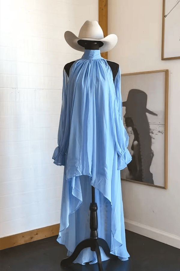 Women’s High-Neck Irregular Chiffon Long Dress（Buy 2 Free Shipping）