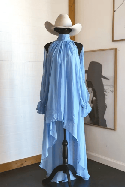 Women’s High-Neck Irregular Chiffon Long Dress（Buy 2 Free Shipping）