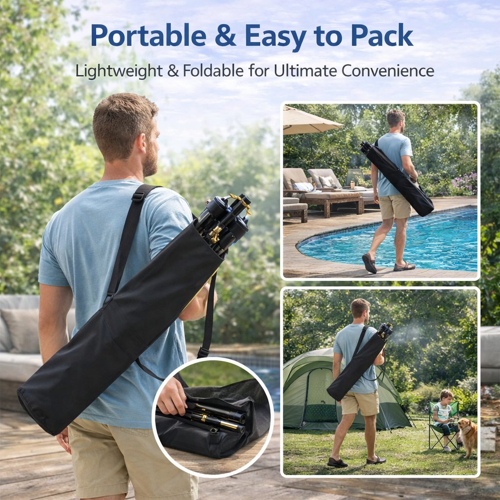 🌡 Portable Misting System – Cool Down 20°F Anytime, Anywhere 💧