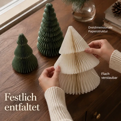 Flach faltbare Waben-Weihnachtsbaum-Sets