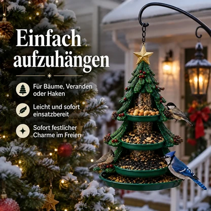Hängende Vogelfutterstellen mit Weihnachtsfiguren