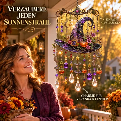 Halloween-Sonnenfänger in Buntglasoptik – hängende Dekoration