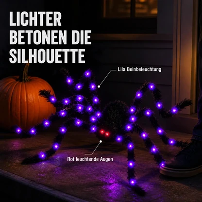 Lila leuchtende haarige Halloween-Spinne, 49,2 Zoll