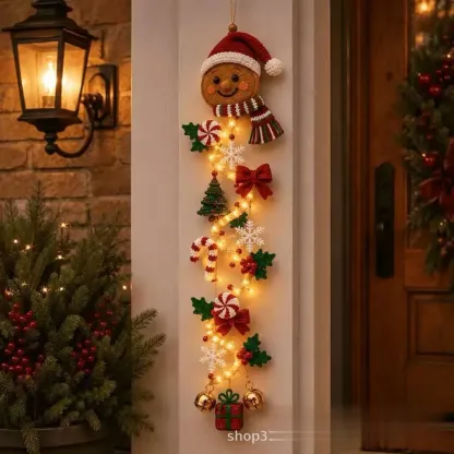 Glowing Christmas Door Hanger – Light-Up Vertical Holiday Décor