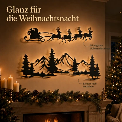Zweiteilige Weihnachtsabend-Wandkunst aus Metall