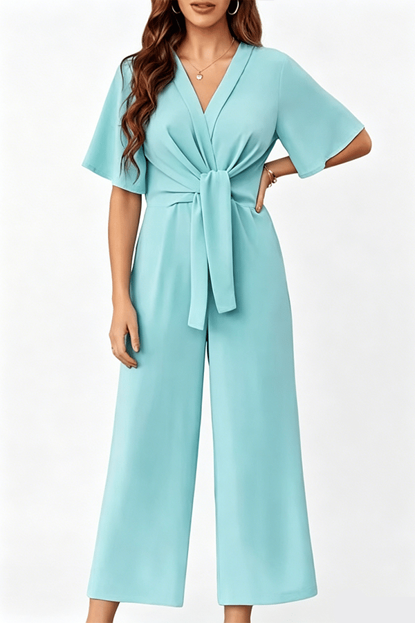Women's Elegant Wide-Leg V-Neck Jumpsuit（Buy 2 Free Shipping）