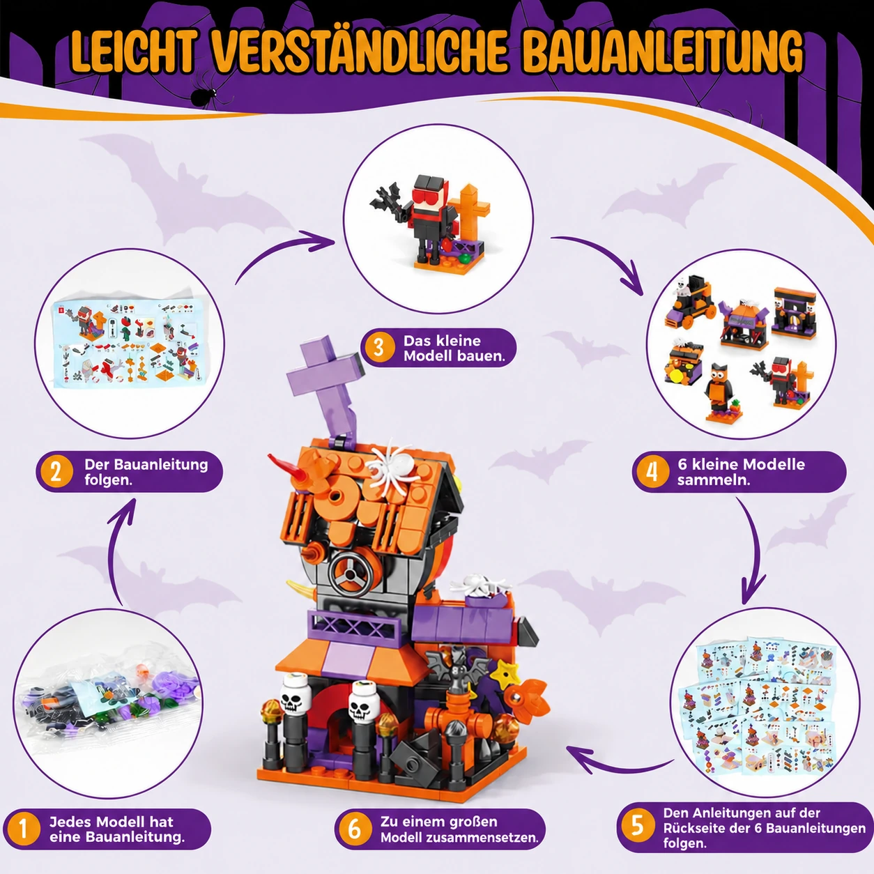 31-Tage-Halloween-Adventskalender mit Bausteinen